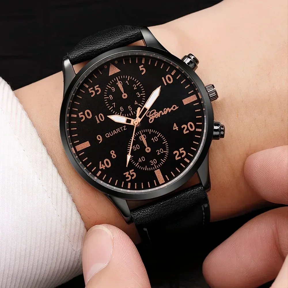 4/2/1pcs Men Sports Watches Set Man Business Quartz Wristwatch Luxury Brown Leather Bracelet Men Casual Clock Watch(no Box) - Image 4