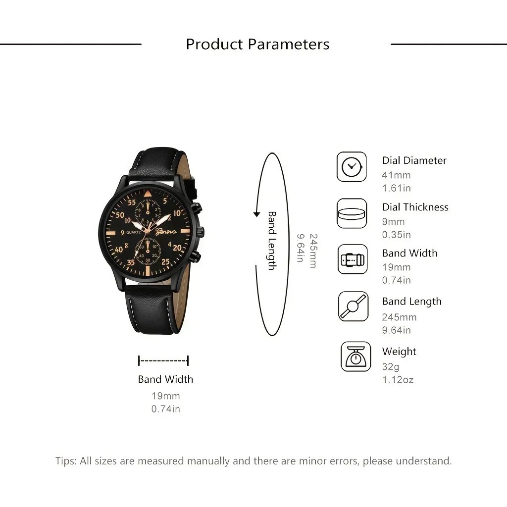 4/2/1pcs Men Sports Watches Set Man Business Quartz Wristwatch Luxury Brown Leather Bracelet Men Casual Clock Watch(no Box) - Image 5