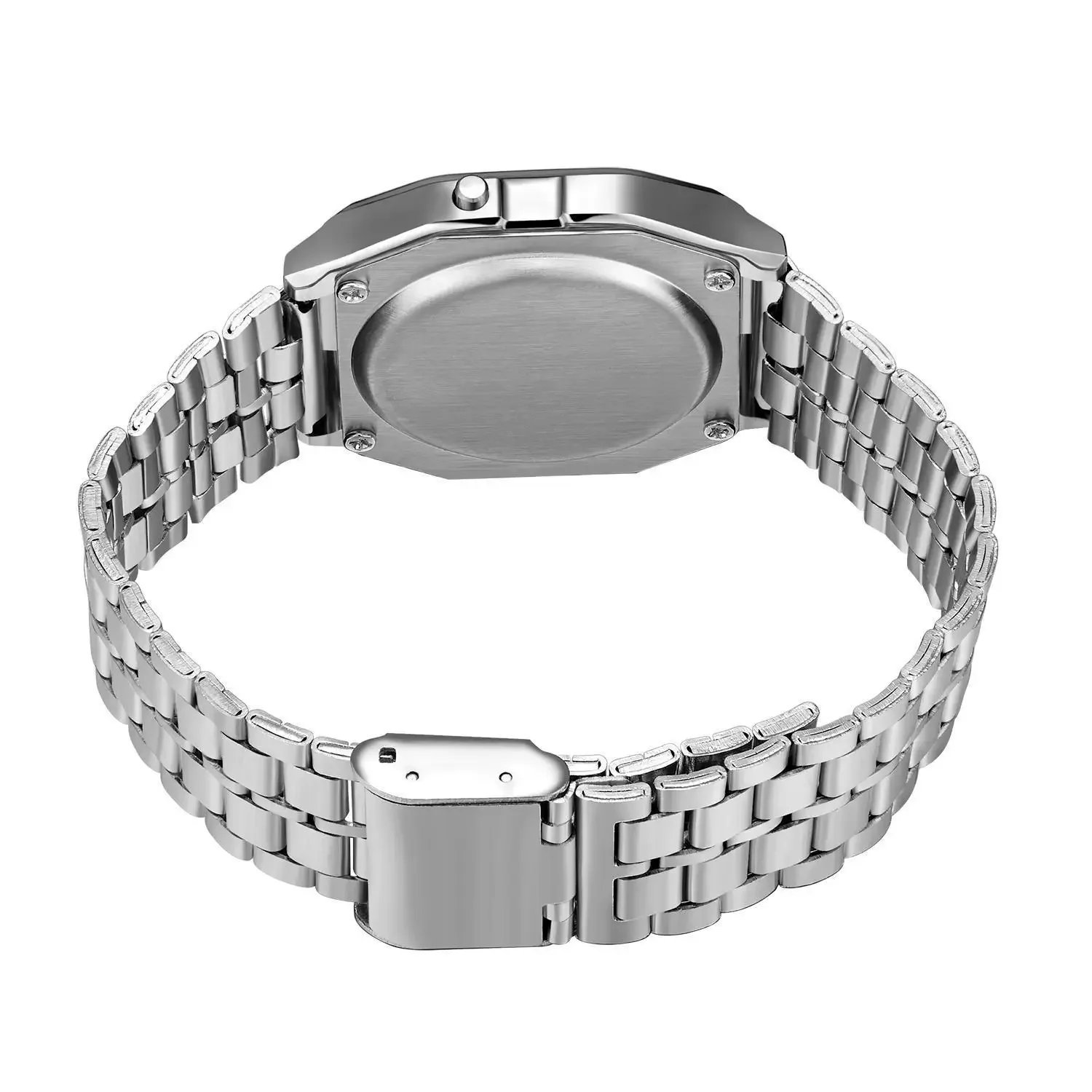 Fashion Mens Watch Digital Led Luxury Stainless Steel Square Wristwatch Electronic Watches for Men Female Clock Reloj Hombre