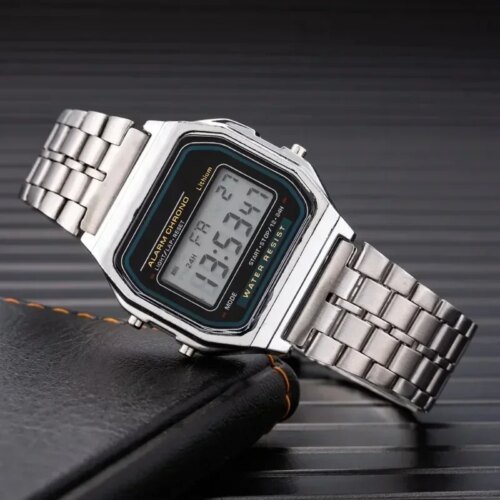 Fashion Mens Watch Digital Led Luxury Stainless Steel Square Wristwatch Electronic Watches for Men Female Clock Reloj Hombre