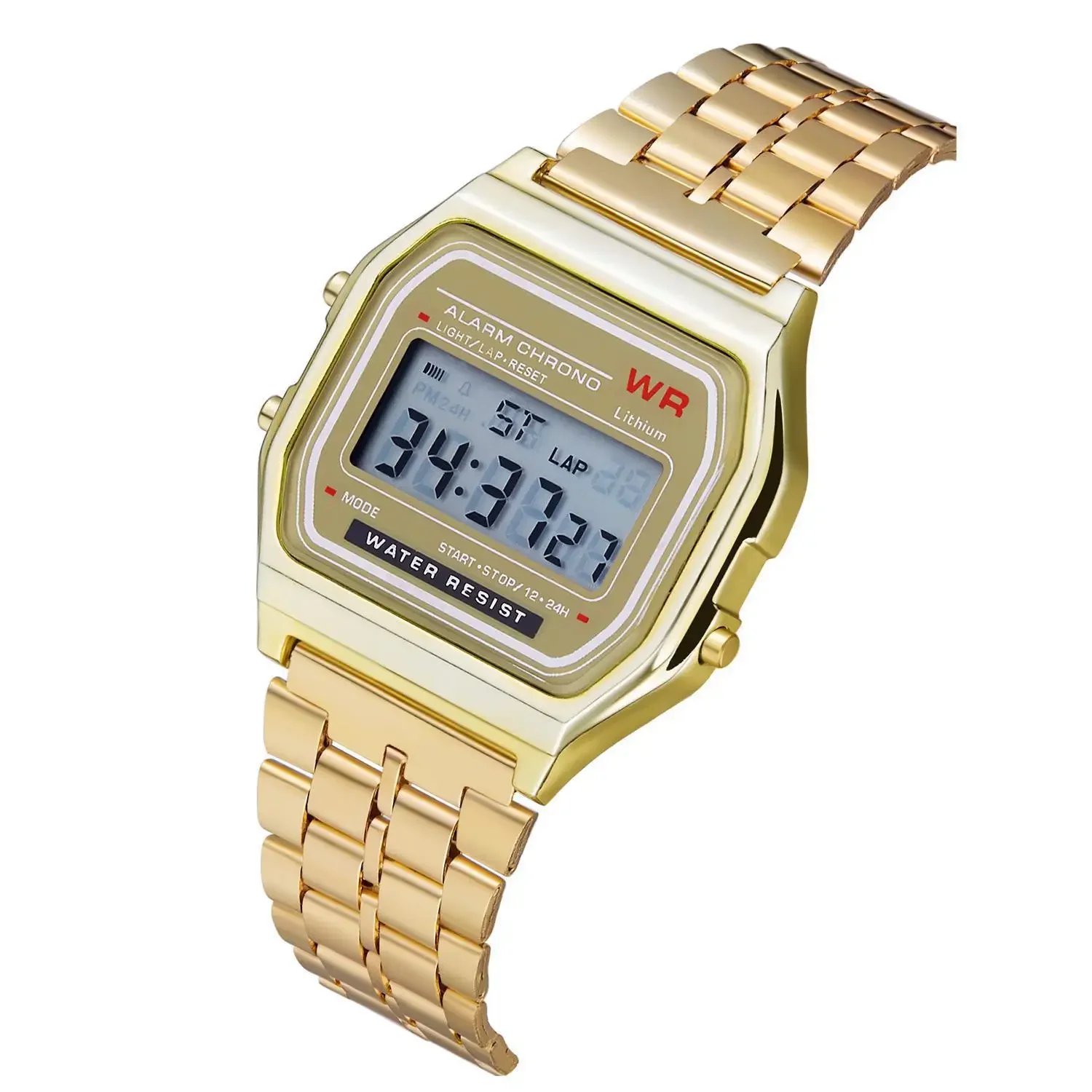 Fashion Mens Watch Digital Led Luxury Stainless Steel Square Wristwatch Electronic Watches for Men Female Clock Reloj Hombre