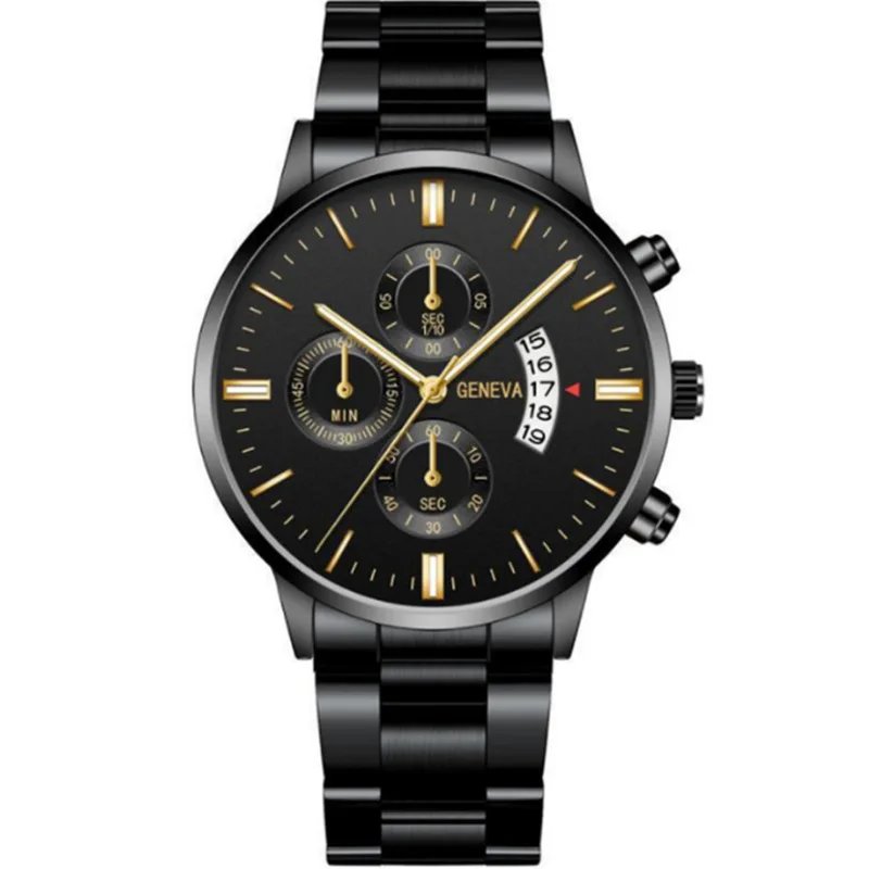 Luxury Black Stainless Steel Quartz Wrist Watch Man Business Fashion Mens Quartz Watches for Men Calendar Clock Reloj Hombre - Image 4