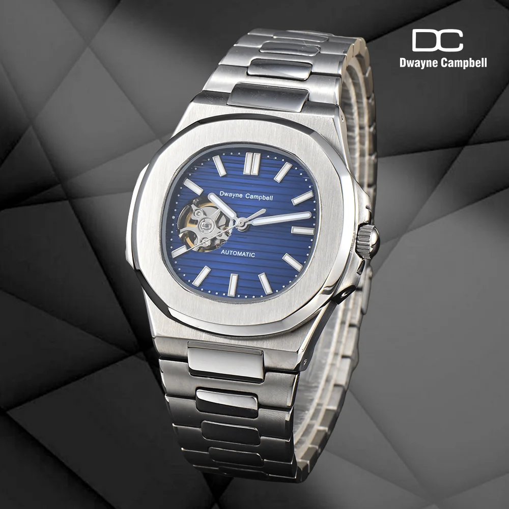 NH 38 Custom Logo 43.3MM High Quality Stainless Steel Men's Watch NH38 Automatic Mechanical Movement Sapphire Glass C3 Luminous