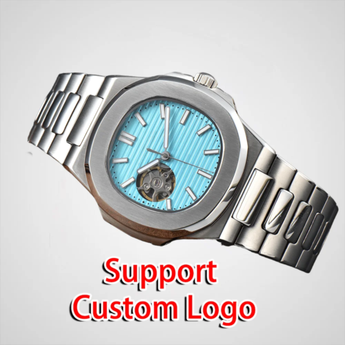 NH 38 Custom Logo 43.3MM High Quality Stainless Steel Men's Watch NH38 Automatic Mechanical Movement Sapphire Glass C3 Luminous