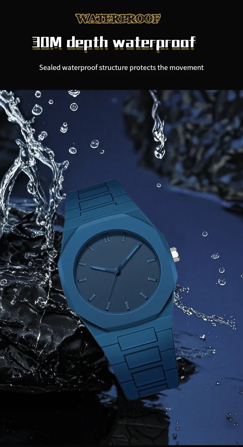 Fashion Waterproof Men Quartz Watch Silicone Wristband Minimalist Design Sports Business Lightweight Watches Reloj Hombre Fashion Waterproof Men Quartz Watch Silicone Wristband Minimalist Design Sports Business Lightweight Watches Reloj Hombre