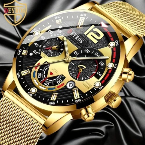 Fashion Mens Business Watches Luxury Quartz Wrist Watch Luminous Clock Men Casual Calendar Watch