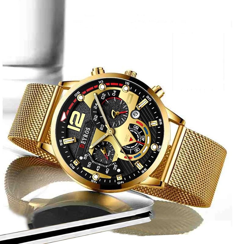 Fashion Mens Business Watches Luxury Quartz Wrist Watch Luminous Clock Men Casual Calendar Watch - Image 3