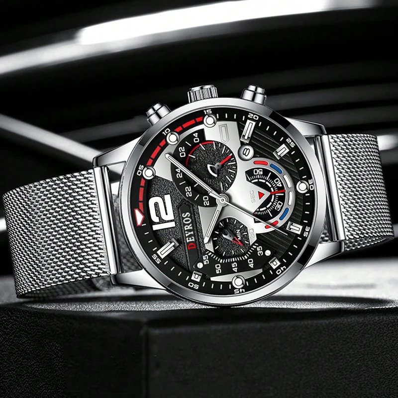 Fashion Mens Business Watches Luxury Quartz Wrist Watch Luminous Clock Men Casual Calendar Watch - Image 4