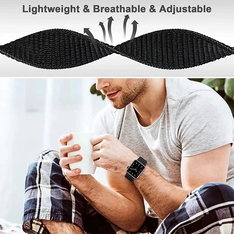 Nylon Strap for Apple Watch 11 10 46mm 42mm Ultra 3 2 49mm Breathable Replacement Wristband IWatch 9 8 7 6 5 SE3 45mm 41mm 44mm