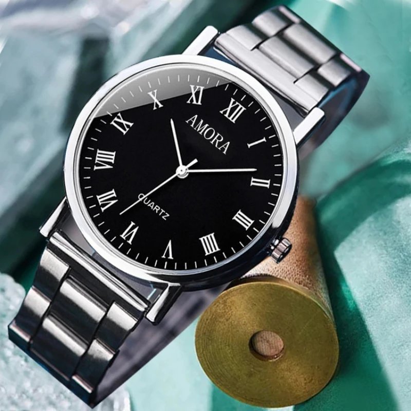 Fashion Fully Automatic Men Watches Casual Steel Band Male Sports Quartz Watch Clock Relogio Masculino Reloj Hombre