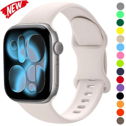 Silicone Strap For Apple Watch S11-10 46mm 42mm 9 8 7 45mm 41mm Ultra 3/2 49mm Sport Wristband iWatch 6 5 SE3 44mm 40mm Bracelet