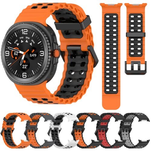 Ocean Silicone Strap for Samsung Galaxy Watch 8 44mm 40mm/8 Classic 46mm Sports Wristband for Galaxy Watch 8 Breathable Bracelet