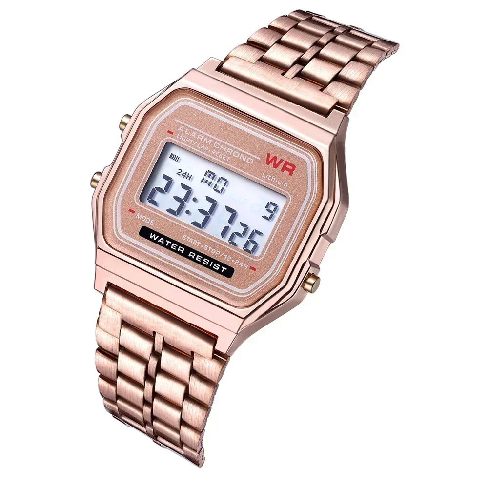 Retro Square Electronic Watches Digital Display Women Men Watch Rose Gold Silver Luxury Ladies Wristwatches Relojes Para Mujer - Image 5