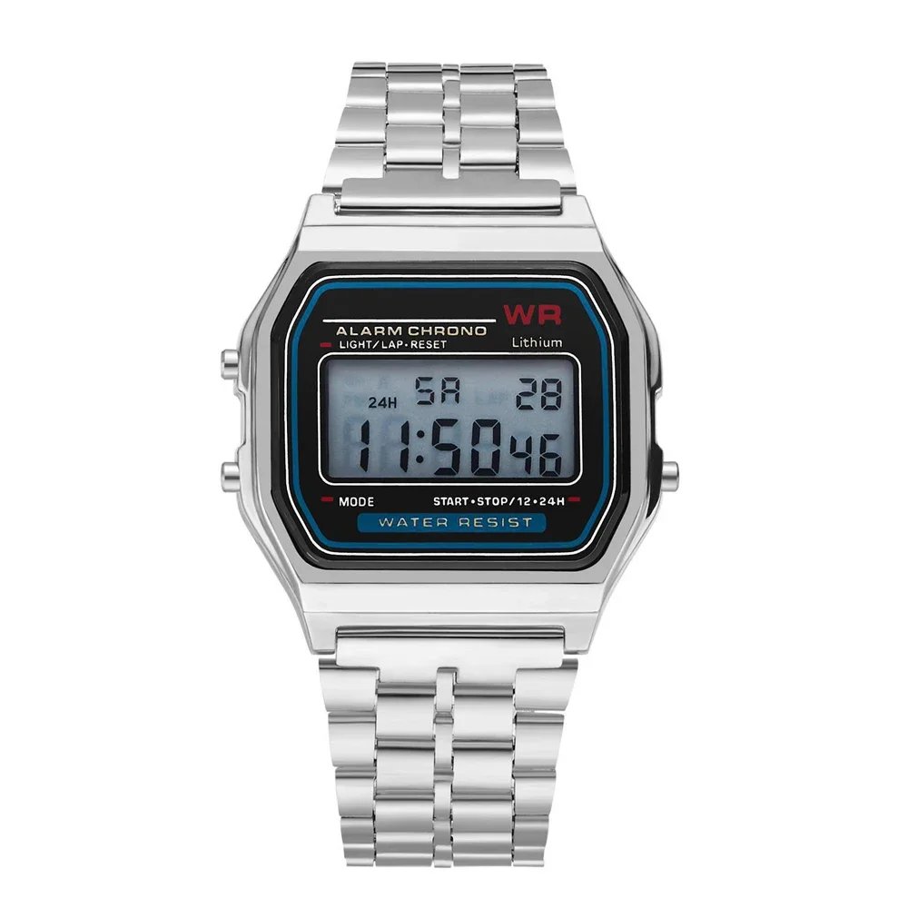 Retro Square Electronic Watches Digital Display Women Men Watch Rose Gold Silver Luxury Ladies Wristwatches Relojes Para Mujer