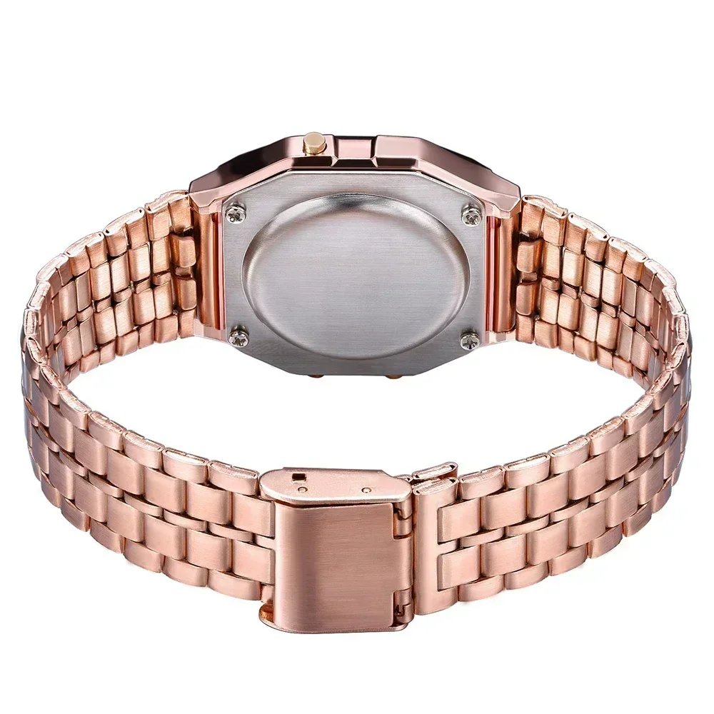 Retro Square Electronic Watches Digital Display Women Men Watch Rose Gold Silver Luxury Ladies Wristwatches Relojes Para Mujer - Image 6