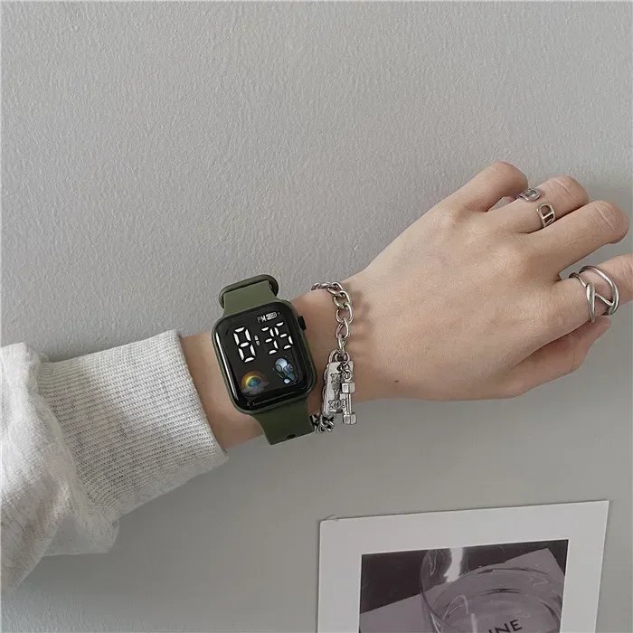 Fashion LED Sports Watch Digital Watches for Women Pink Electronic Wristwatches Casual Silicone Montre Femme Relojs Para Mujer