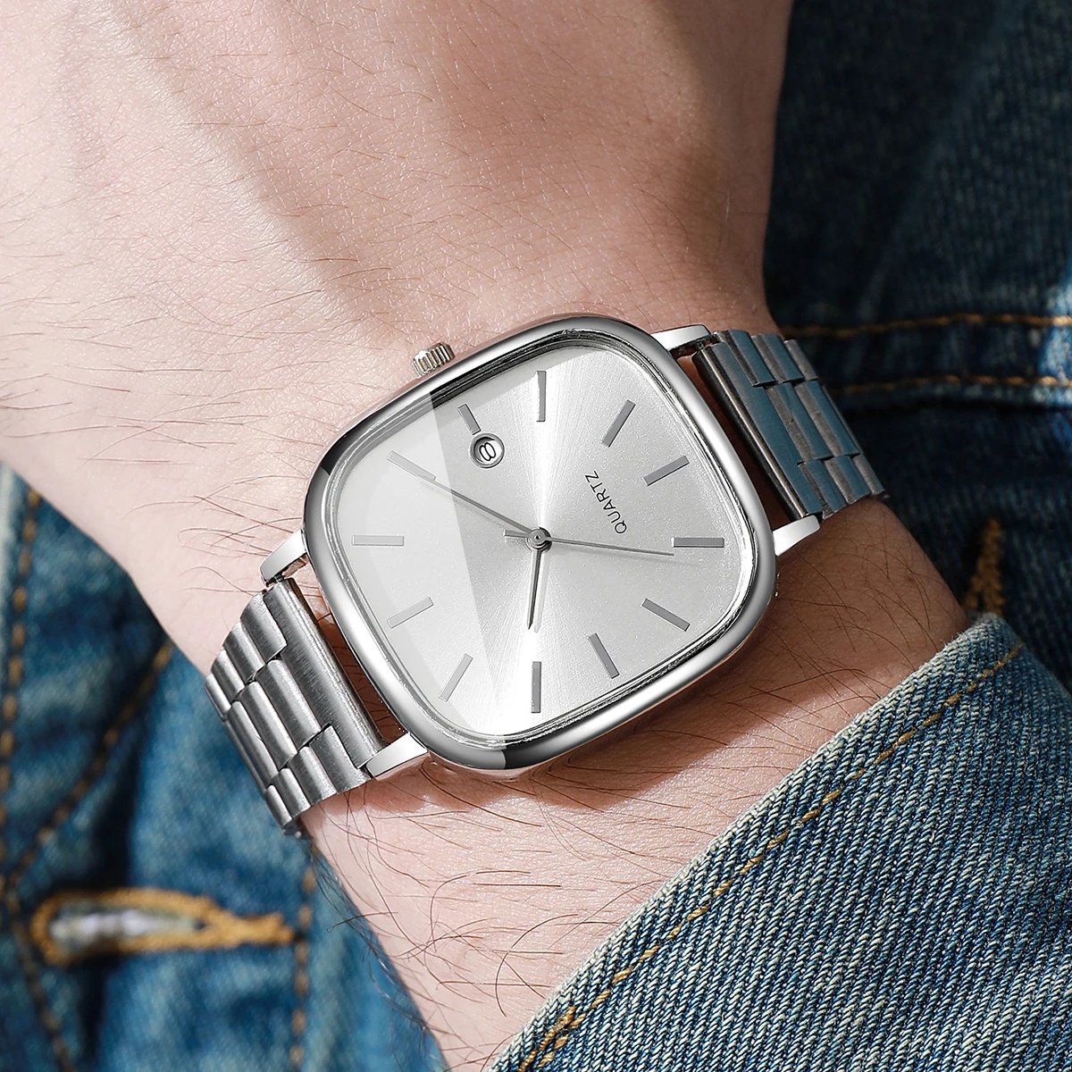 Fashion Square Men Calendar Quartz Watch Analog Mens Business Watches Clock Gift Reloj Hombre(Without Box) Fashion Square Men Calendar Quartz Watch Analog Mens Business Watches Clock Gift Reloj Hombre(Without Box)