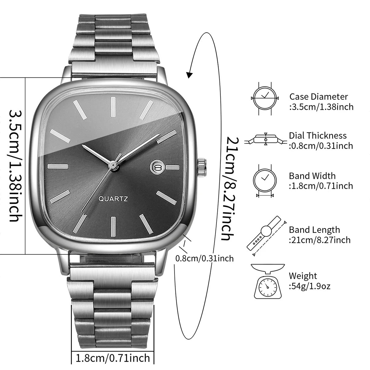 Fashion Square Men Calendar Quartz Watch Analog Mens Business Watches Clock Gift Reloj Hombre(Without Box) Fashion Square Men Calendar Quartz Watch Analog Mens Business Watches Clock Gift Reloj Hombre(Without Box)