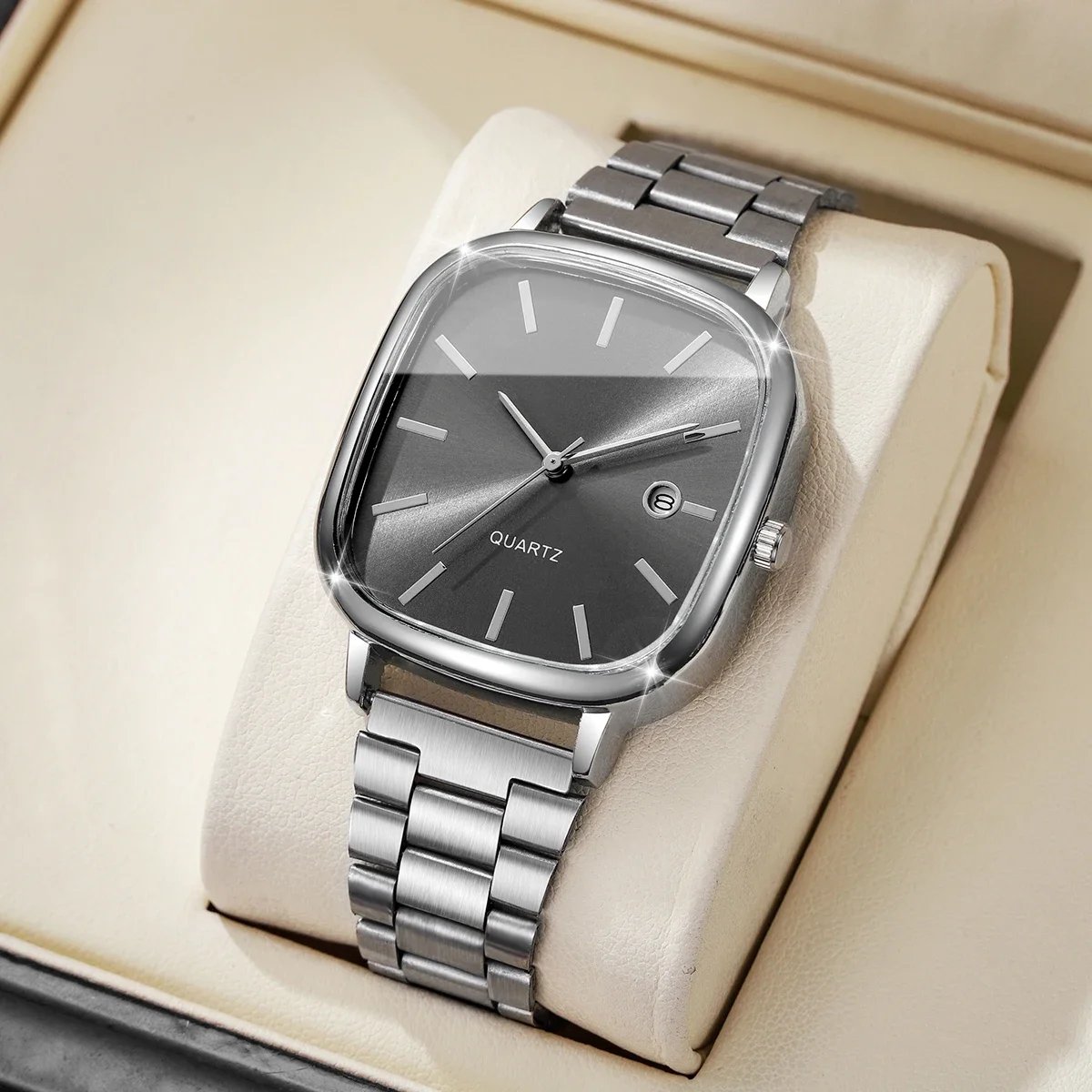 Fashion Square Men Calendar Quartz Watch Analog Mens Business Watches Clock Gift Reloj Hombre(Without Box) Fashion Square Men Calendar Quartz Watch Analog Mens Business Watches Clock Gift Reloj Hombre(Without Box)