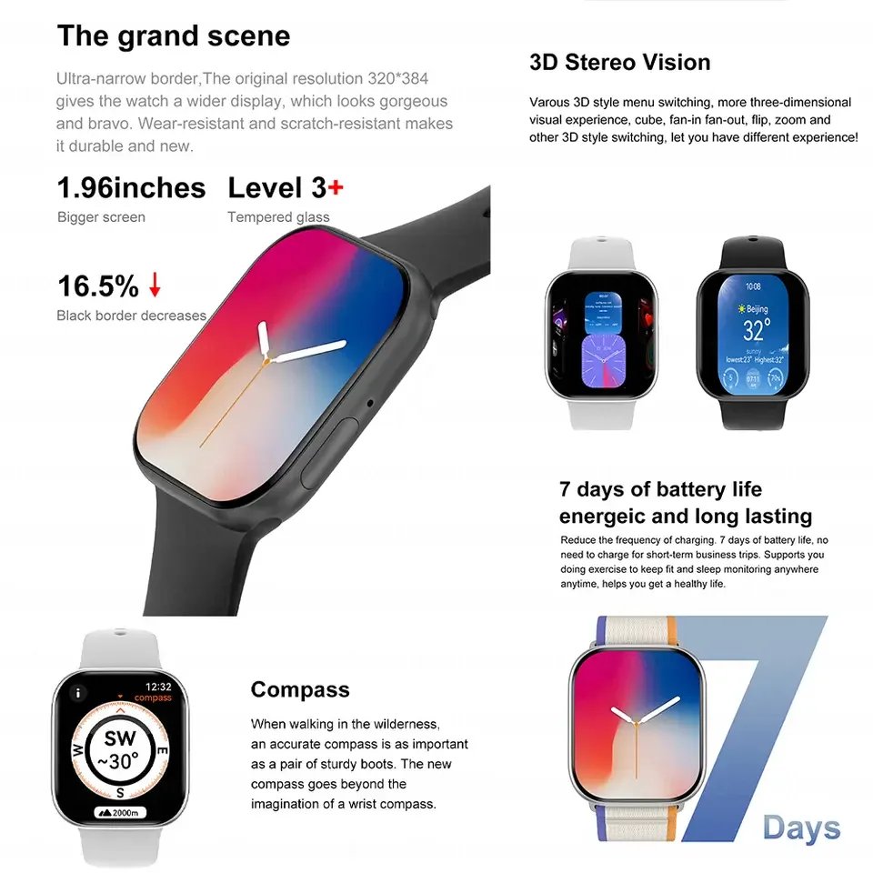 New2025 For Apple GPS Watch 10 Smart Watch NFC Men HD AMOLED Memory Music 3D Surround Bluetooth Call Waterproof Smartwatch Woman - Image 2