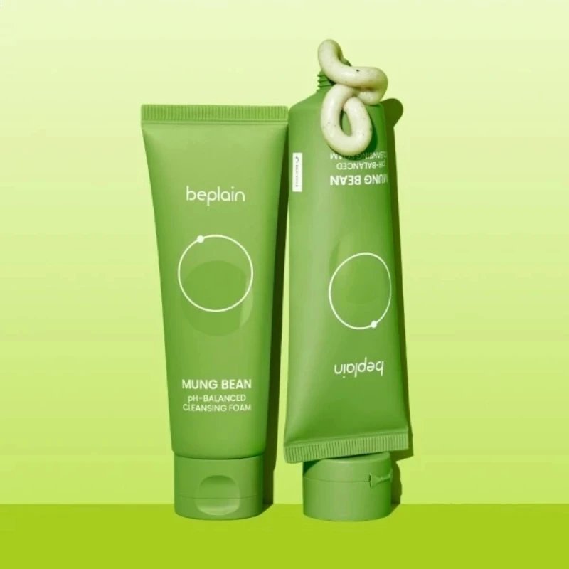 Korean Beplain Mung Bean Pore Serum,Deep Pore Cleansing Foam,Makeup Remover Oil and Clay Mask Facail Firming Skin Care Products