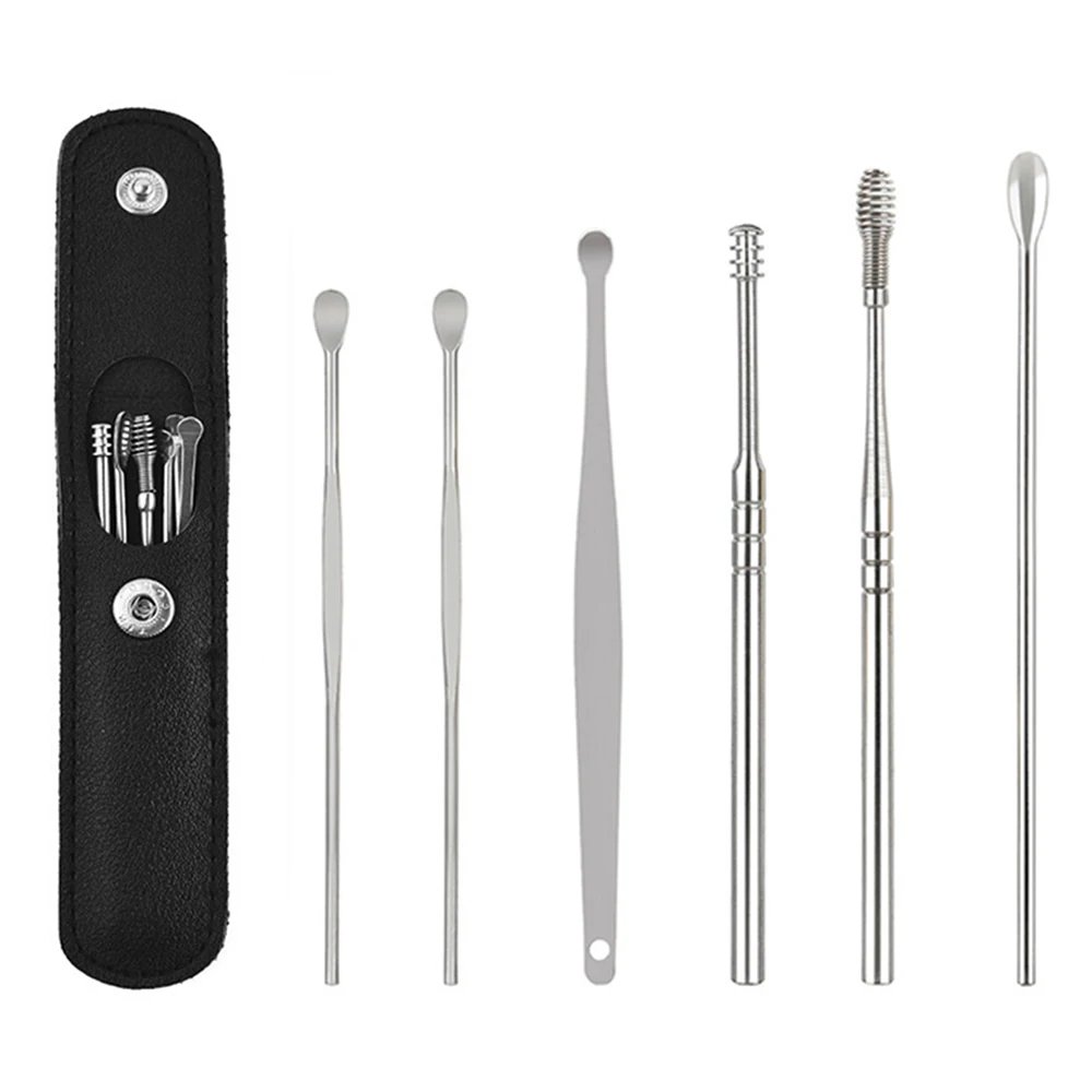 Earwax Remover Ear Cleaner Wax Removal Tool Earpick Sticks Curette Ear Pick Cleaning Ear Cleanser Spoon Health Care Earpick 6PCS