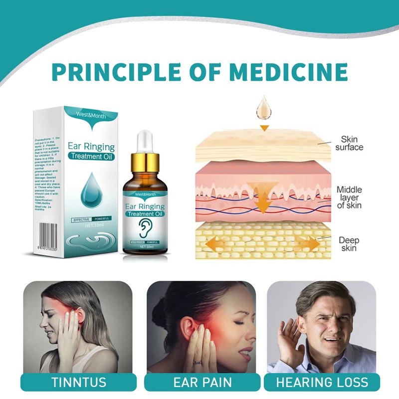 1PC Tinnitus Oil For Improved Ear Health Hearing Ear Ringing Drops Alleviate Deafness Tinnitus Itching Earache - Image 2
