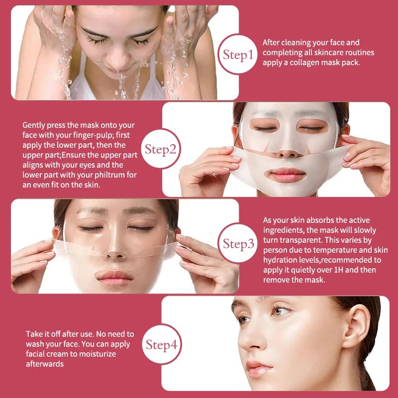 Korean Bio Collagen Anti-aging Face Mask Hyaluronic Acid Deep Hydrating Moisturizing Whitening Lightening Facial Skin Care