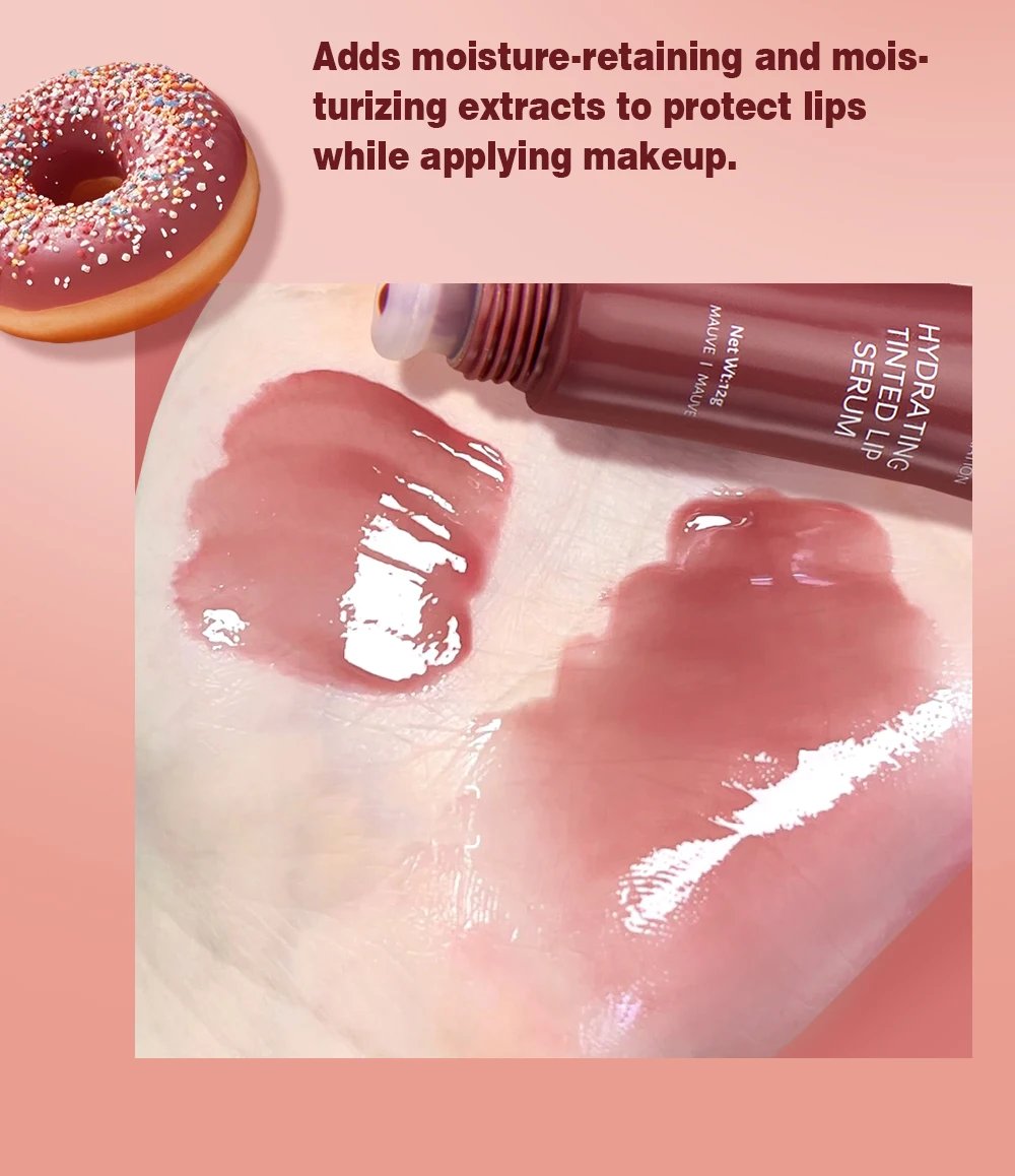 Nude Brown Plumping Lip Gloss Moisturising Colored Lip Oil Transparent Fullness Lips Tint Soft Tube Make Up Beauty Lips Care 12g