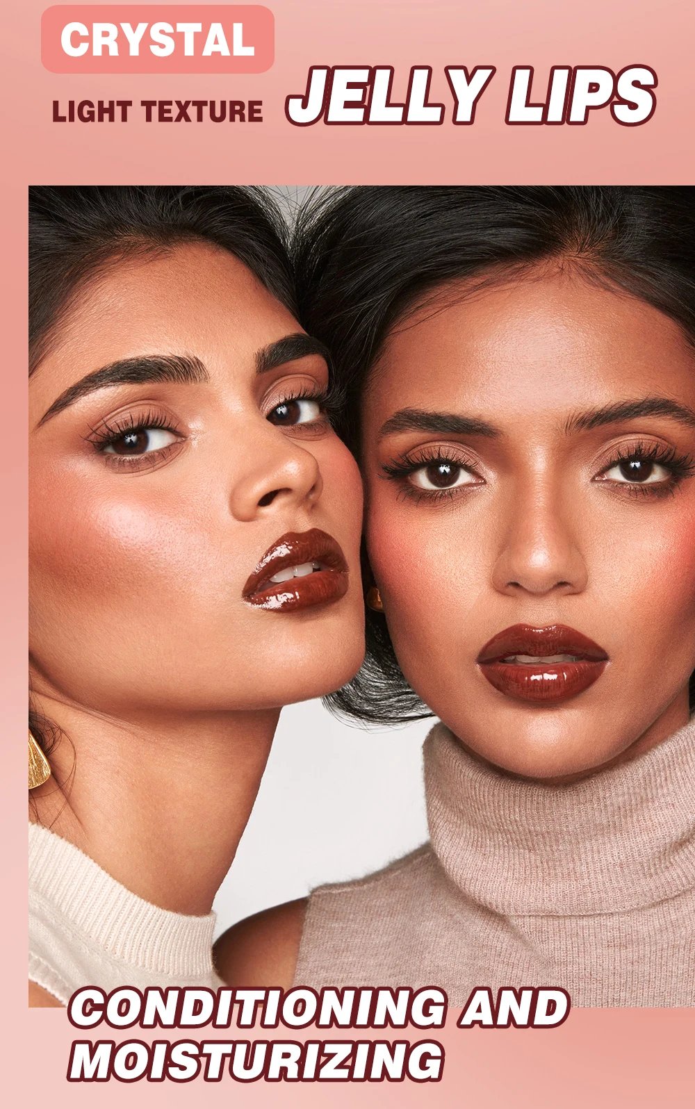 Nude Brown Plumping Lip Gloss Moisturising Colored Lip Oil Transparent Fullness Lips Tint Soft Tube Make Up Beauty Lips Care 12g