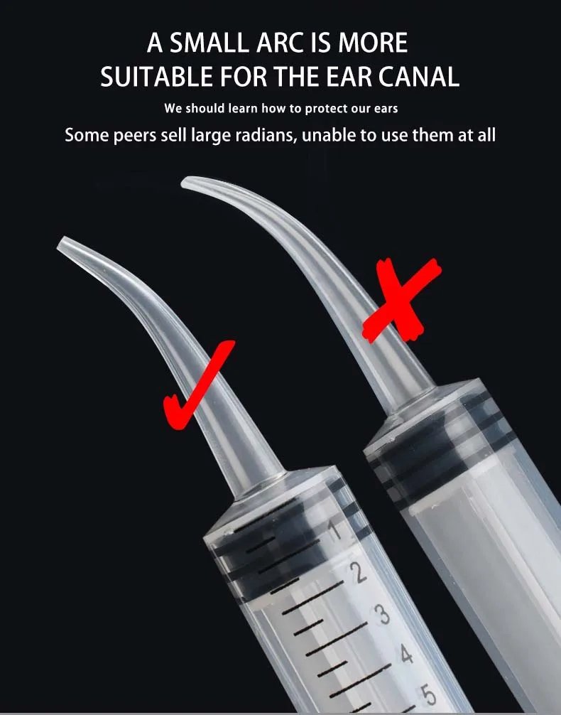 12ML Ear Cleaner Washer Syringer Elbow Rubber Tube Earwax Cleaning Removal Tool Ear Cleaner Wax Removal Ear Cleaner Health Care
