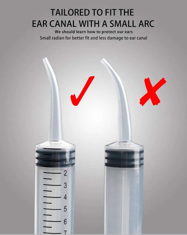 12ML Ear Cleaner Washer Syringer Elbow Rubber Tube Earwax Cleaning Removal Tool Ear Cleaner Wax Removal Ear Cleaner Health Care