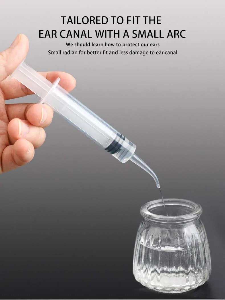 12ML Ear Cleaner Washer Syringer Elbow Rubber Tube Earwax Cleaning Removal Tool Ear Cleaner Wax Removal Ear Cleaner Health Care