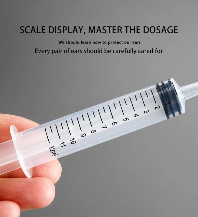 12ML Ear Cleaner Washer Syringer Elbow Rubber Tube Earwax Cleaning Removal Tool Ear Cleaner Wax Removal Ear Cleaner Health Care