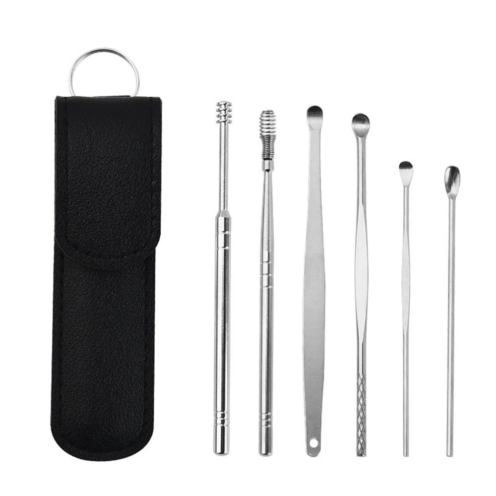 Earwax Remover Ear Cleaner Wax Removal Tool Earpick Sticks Curette Ear Pick Cleaning Ear Cleanser Spoon Health Care Earpick 6PCS
