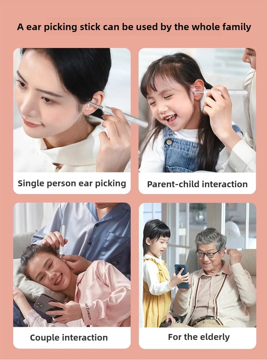 Wireless WiFi Ear Pick Otoscope Camera Borescope Luminous Ear Wax Cleaning Teeth Oral Inspection Health Care Ear Cleaner