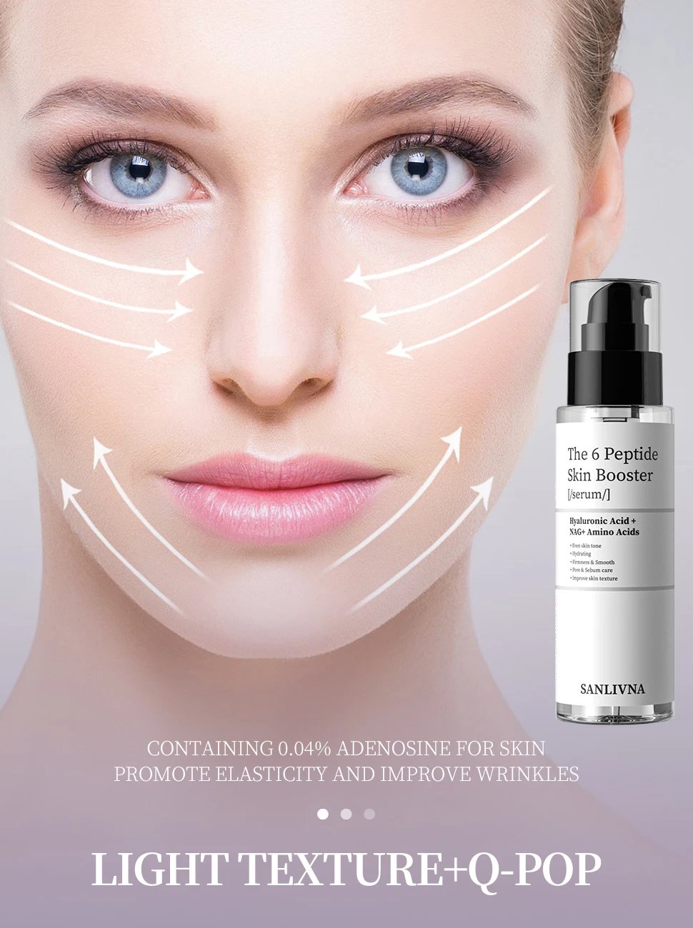 6 Peptide Essence Facial Refreshing Skin Care Set Contains Collagen to Improve Fine Lines, Brighten Skin, Moisturize and Nourish