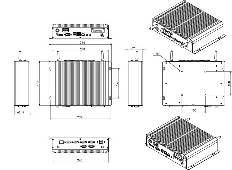 Industrial Mini PC Fanless Computer Core i5 2x Gigabit Ethernet Wireless WIFI COM USB Windows 10 Microcomputer Industrial Mini PC Fanless Computer Core i5 2x Gigabit Ethernet Wireless WIFI COM USB Windows 10 Microcomputer