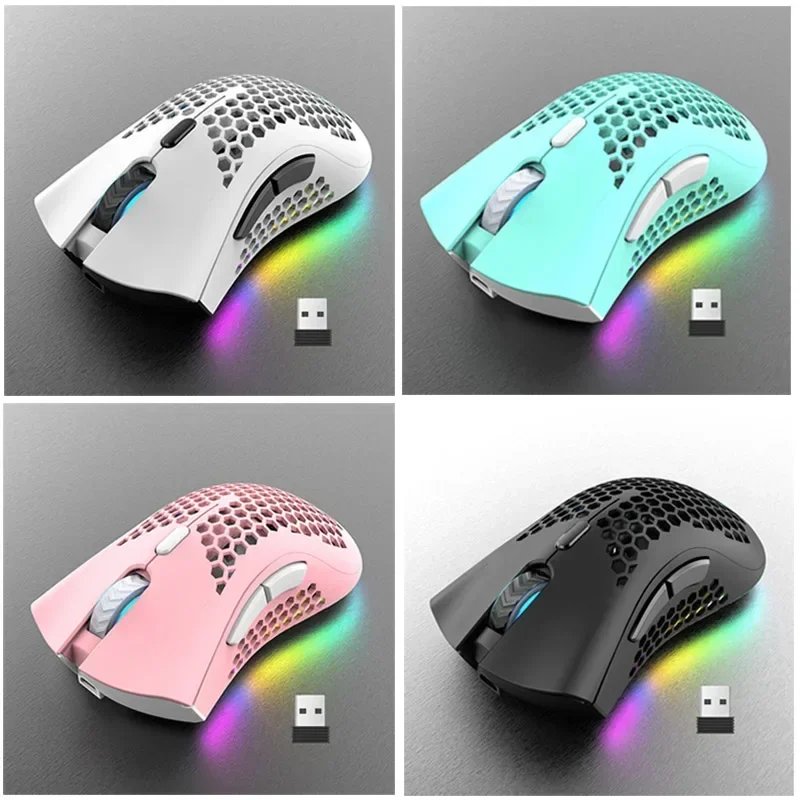 BM600 Wireless Mouse USB 2.4G Wireless RGB Optical Cellular Gaming Mouse Ergonomic Optical Honeycomb Office Wireless Mouse - Image 6