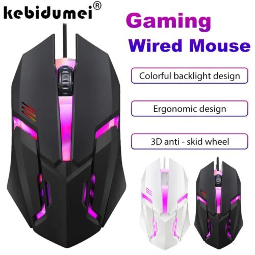 USB Wired Mouse RGB Colorful Gaming Mouse 5000 DPI Optical Wired Mouse Mice Ergonomic Mouse for PC Computer Desktop Macbook Pro