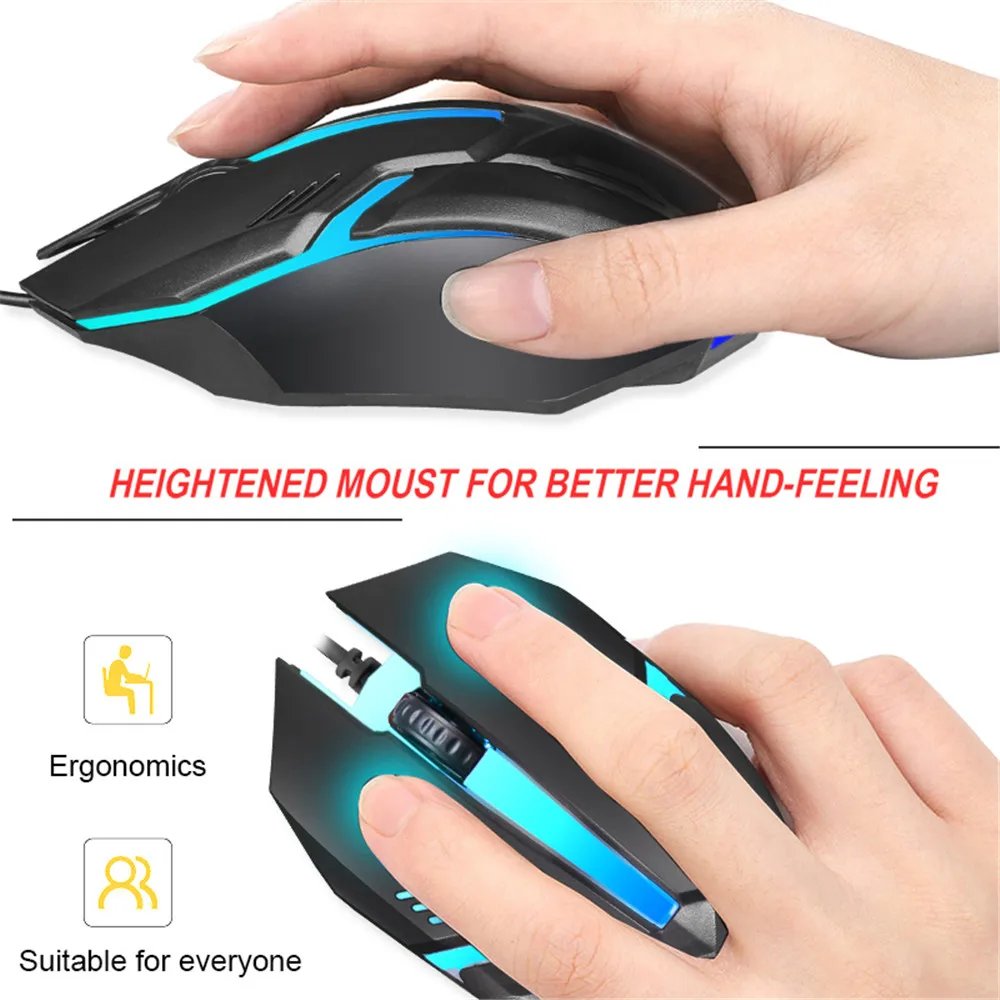 USB Wired Mouse RGB Colorful Gaming Mouse 5000 DPI Optical Wired Mouse Mice Ergonomic Mouse for PC Computer Desktop Macbook Pro