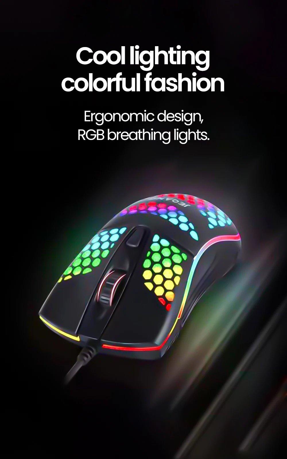 USB Wired Mouse RGB Luminous Gaming Mouse 1600DPI Desktop Laptop Mute Office Computer Wired Mouse for Windows PC & Laptop