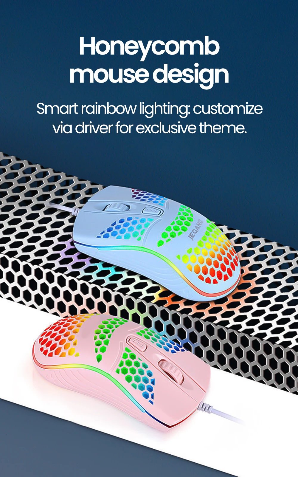 USB Wired Mouse RGB Luminous Gaming Mouse 1600DPI Desktop Laptop Mute Office Computer Wired Mouse for Windows PC & Laptop