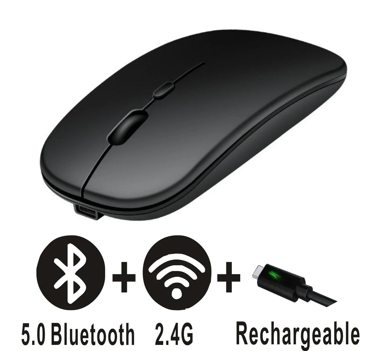 Rechargeable Bluetooth Mouse Wireless Dual Mode Electronics Silent Computer  gaming  Ergonomic Gamer 2.4 USB for PC Laptops