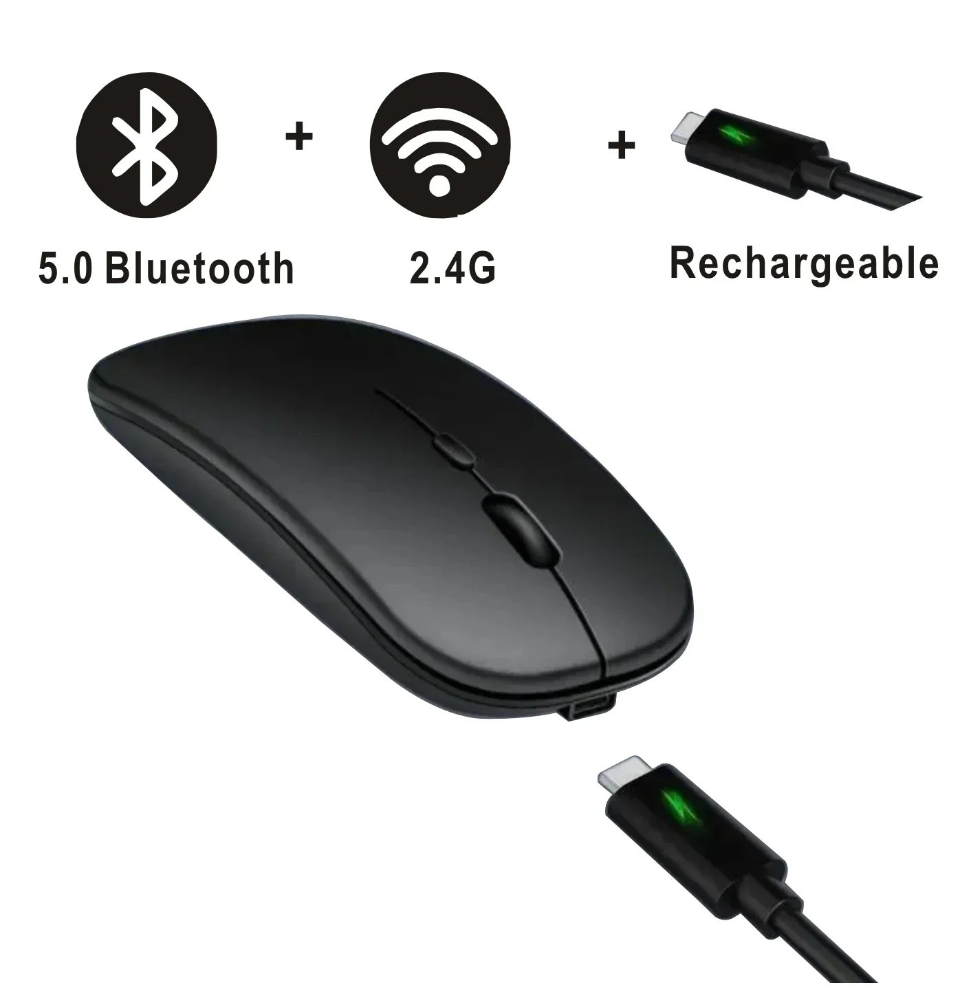 Rechargeable Bluetooth Mouse Wireless Dual Mode Electronics Silent Computer  gaming  Ergonomic Gamer 2.4 USB for PC Laptops
