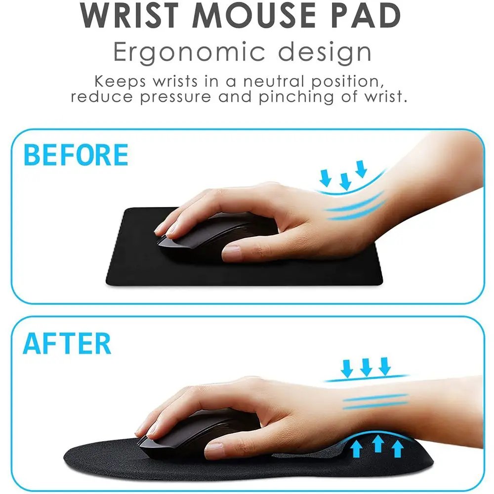Ergonomic Wrist Rest Mouse Pad Comfortable Wrist Support Non Slip Mice Mat Soft Mousepad For PC Laptop Computer Ergonomic Wrist Rest Mouse Pad Comfortable Wrist Support Non Slip Mice Mat Soft Mousepad For PC Laptop Computer