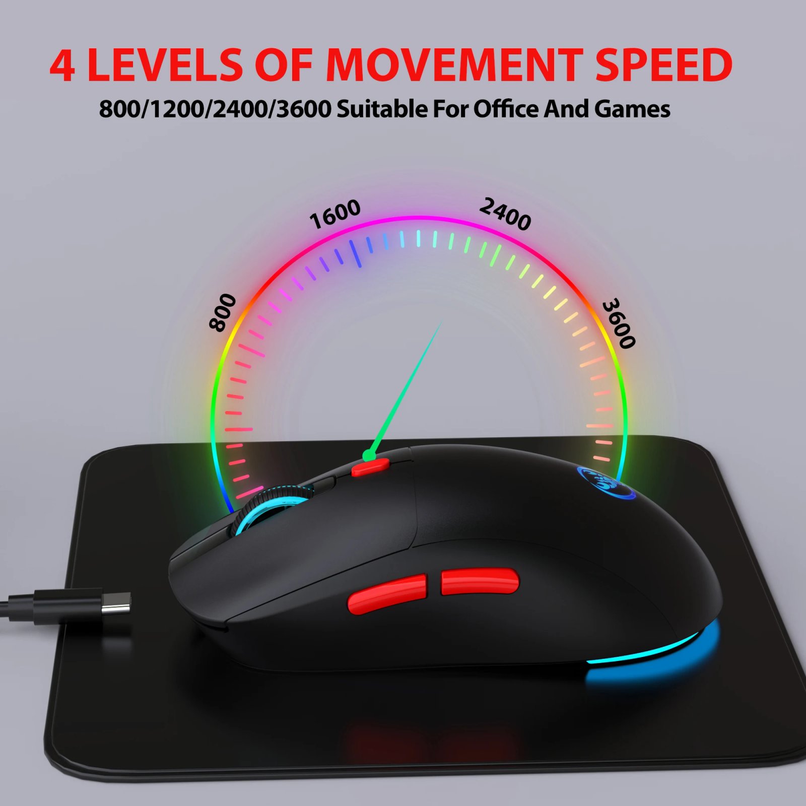 Rechargeable 2.4G USB Wireless Mouse Adjustable 3600dpi 7 Colors RGB Comfortable Mice for Home Office Laptop Computer Gamer Rechargeable 2.4G USB Wireless Mouse Adjustable 3600dpi 7 Colors RGB Comfortable Mice for Home Office Laptop Computer Gamer