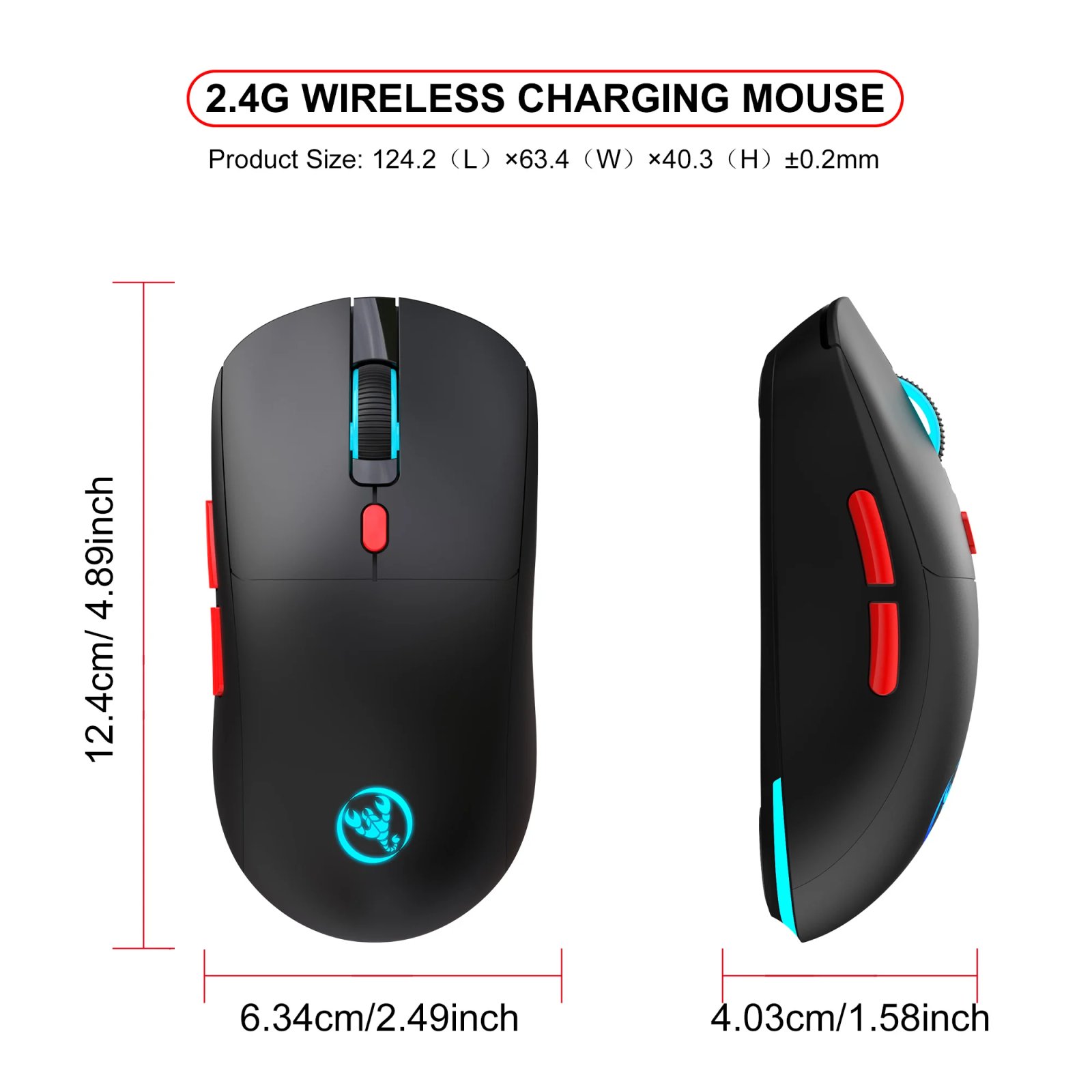 Rechargeable 2.4G USB Wireless Mouse Adjustable 3600dpi 7 Colors RGB Comfortable Mice for Home Office Laptop Computer Gamer Rechargeable 2.4G USB Wireless Mouse Adjustable 3600dpi 7 Colors RGB Comfortable Mice for Home Office Laptop Computer Gamer
