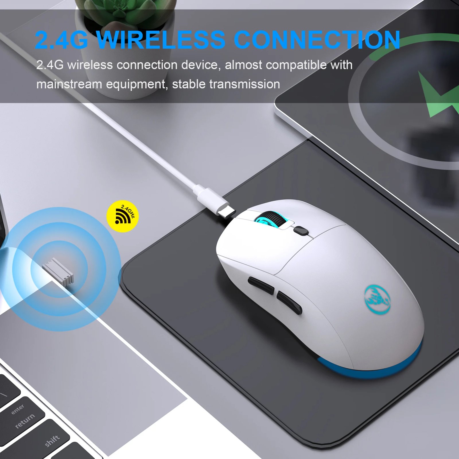 Rechargeable 2.4G USB Wireless Mouse Adjustable 3600dpi 7 Colors RGB Comfortable Mice for Home Office Laptop Computer Gamer Rechargeable 2.4G USB Wireless Mouse Adjustable 3600dpi 7 Colors RGB Comfortable Mice for Home Office Laptop Computer Gamer