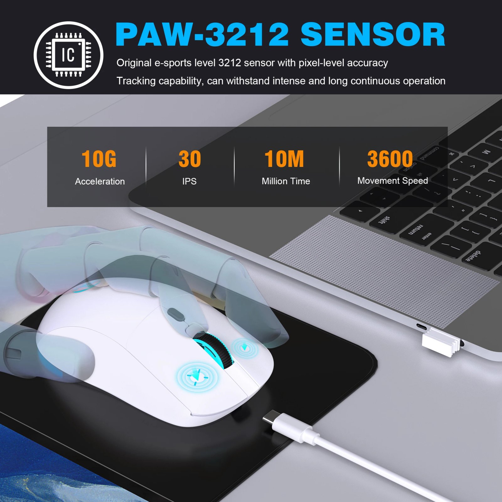 Rechargeable 2.4G USB Wireless Mouse Adjustable 3600dpi 7 Colors RGB Comfortable Mice for Home Office Laptop Computer Gamer Rechargeable 2.4G USB Wireless Mouse Adjustable 3600dpi 7 Colors RGB Comfortable Mice for Home Office Laptop Computer Gamer